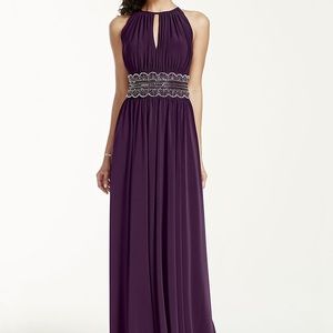 Eggplant purple bridesmaid dress David’s bridal